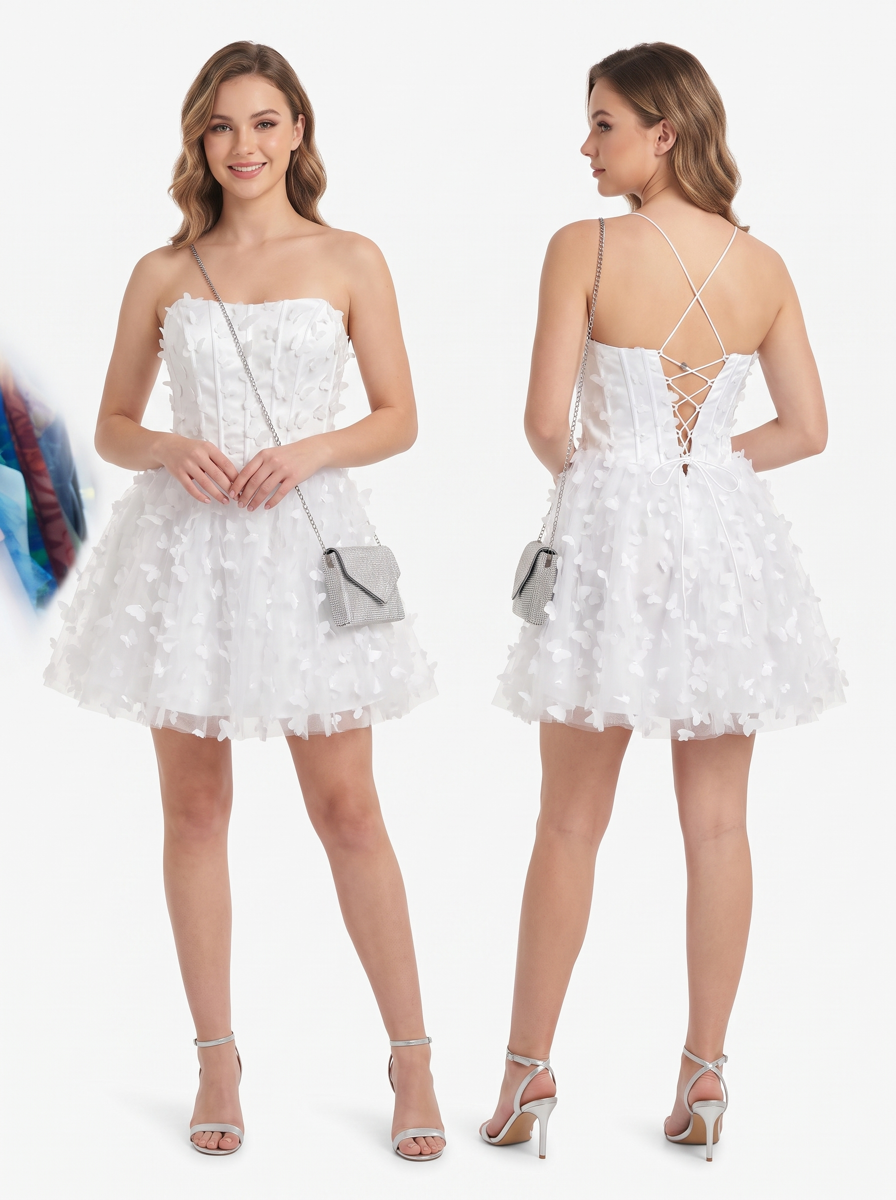 Strapless Tulle Mini with Corset Bodice