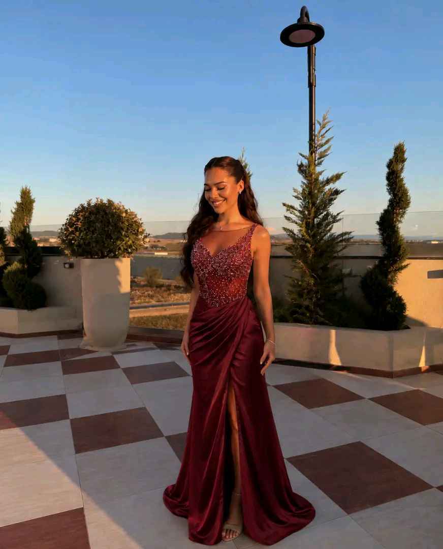 Mermaid Maxi Dress with V-Neck