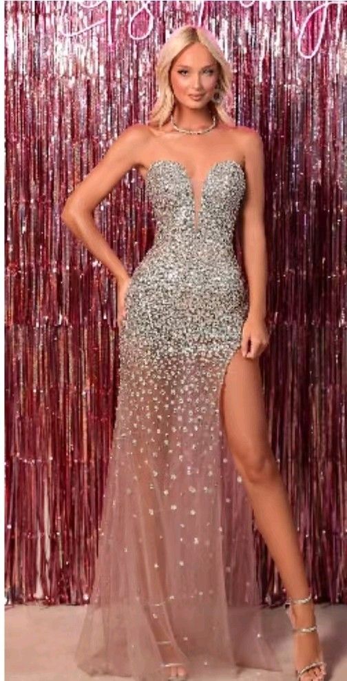 Heart Sequin Maxi Dress