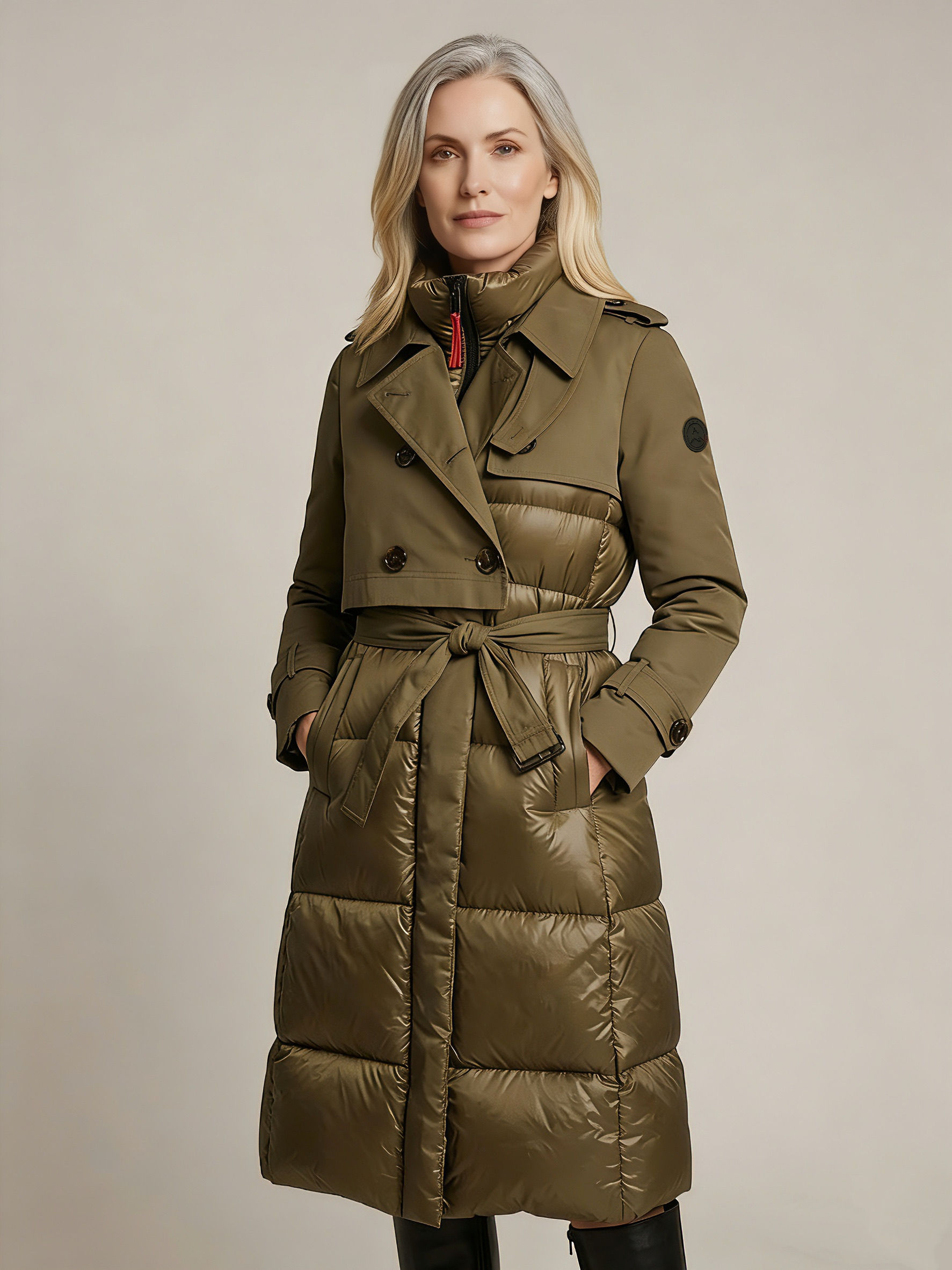 Straight Coat with Funnel Neck