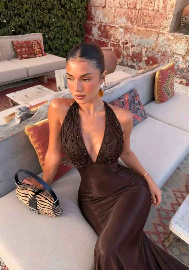 Halter Mermaid Maxi Dress
