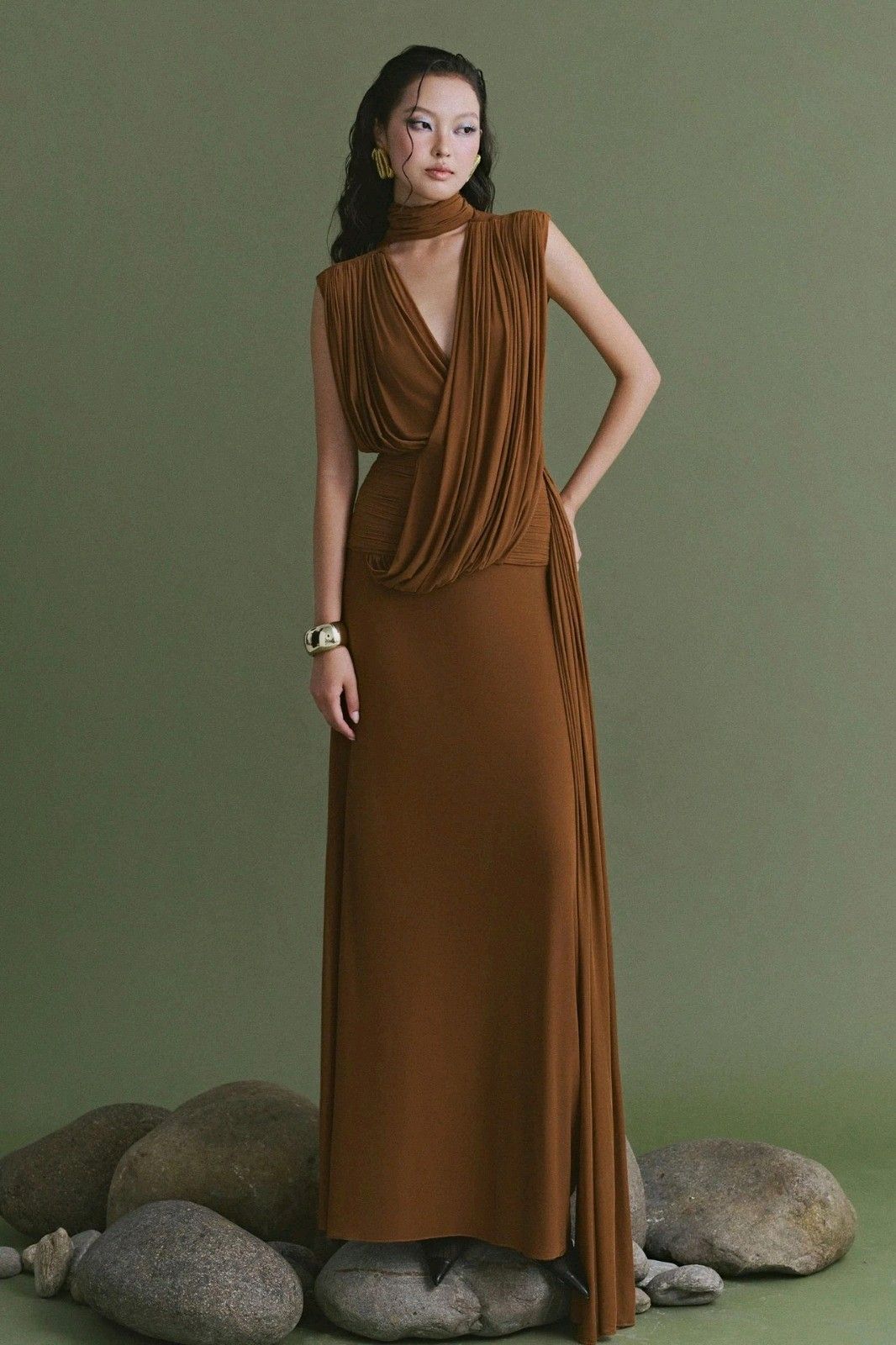 Maxi Dress with V-Neck