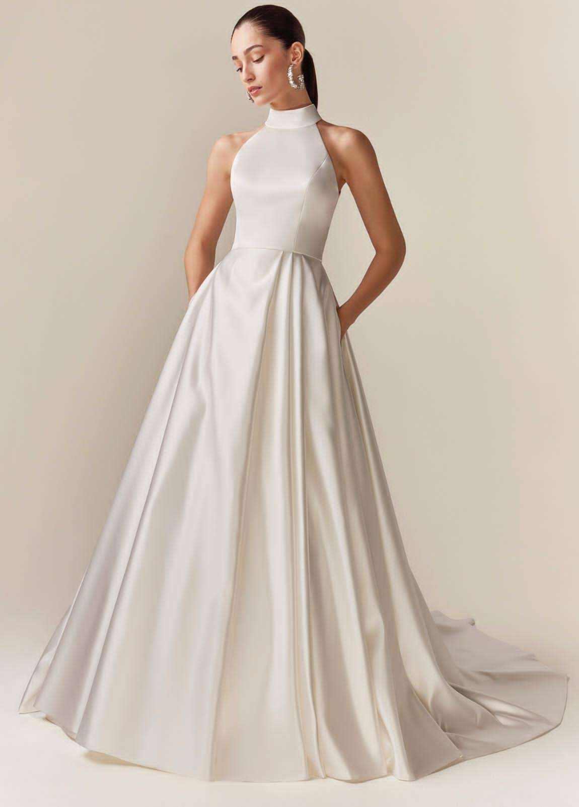 Pleated Halter Maxi Dress