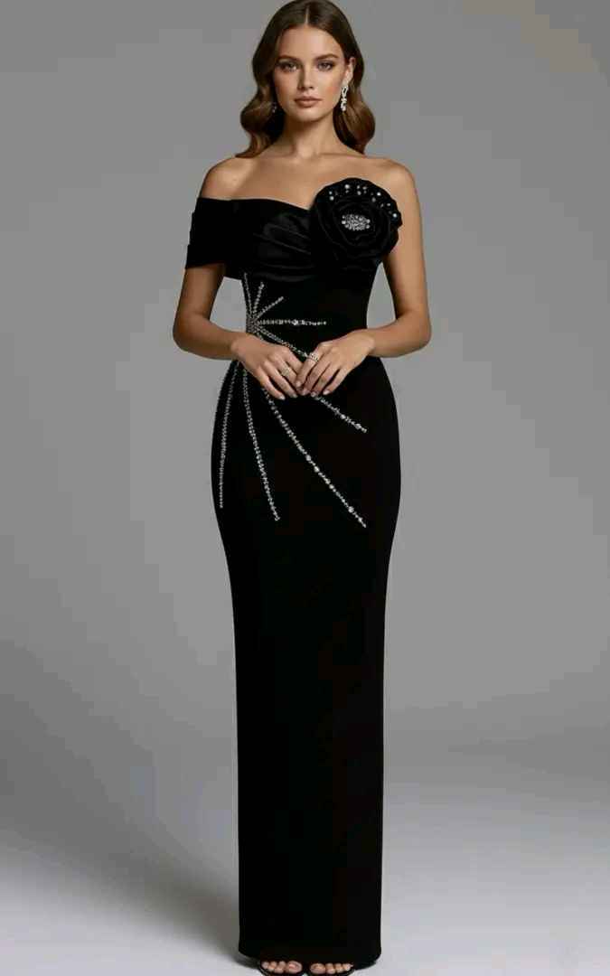 Mermaid Maxi Dress with Rose