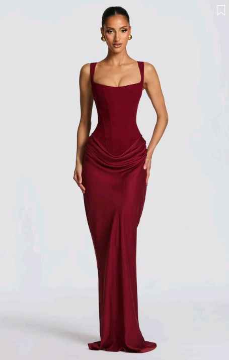 Mermaid Maxi Dress with Square Neckline