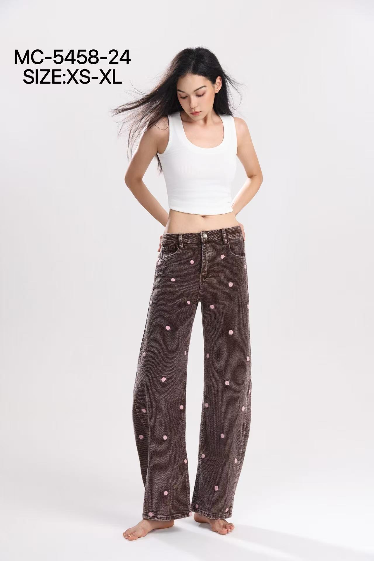 Corduroy Polka-Dot Trousers