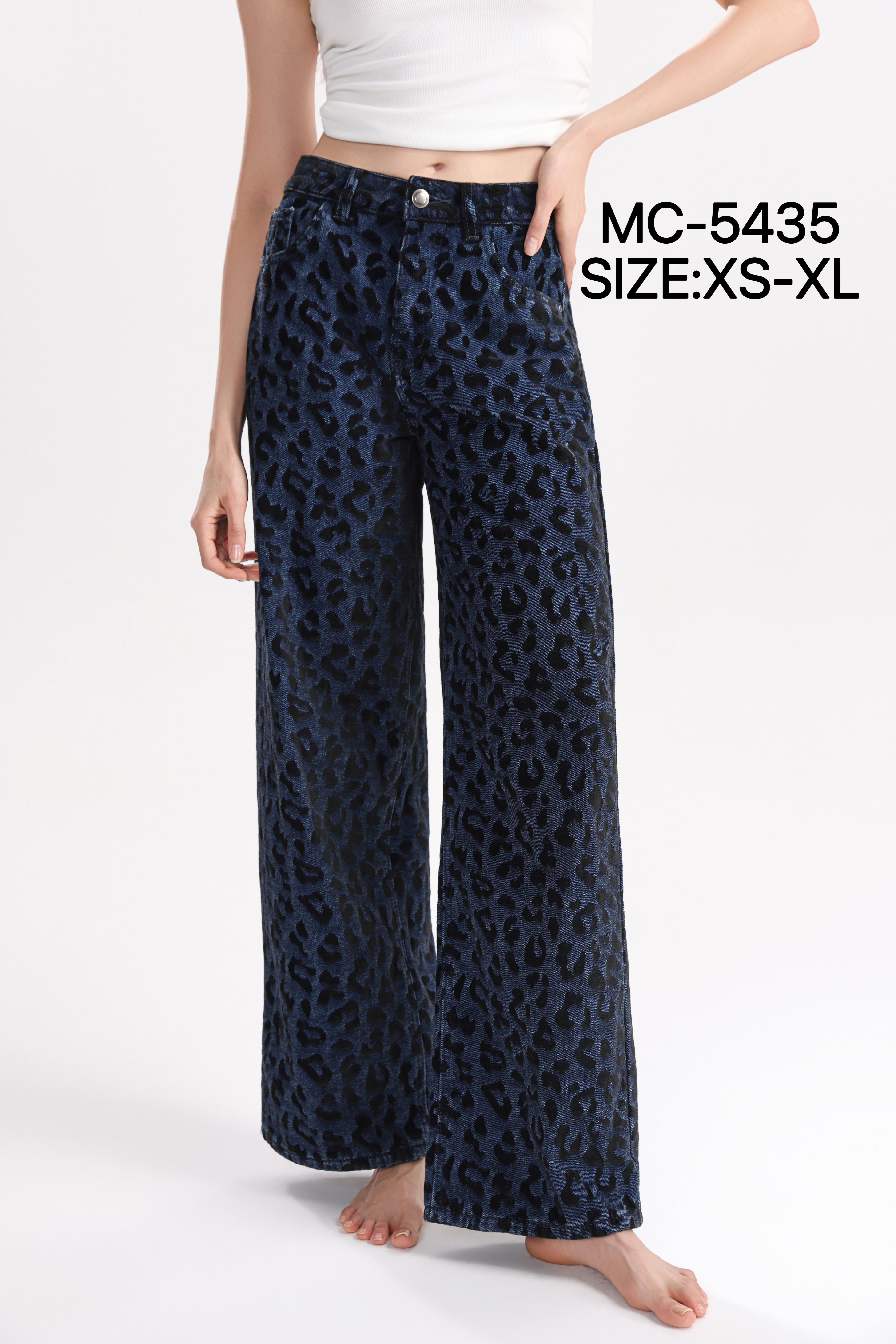 Wide Patterned Jeans