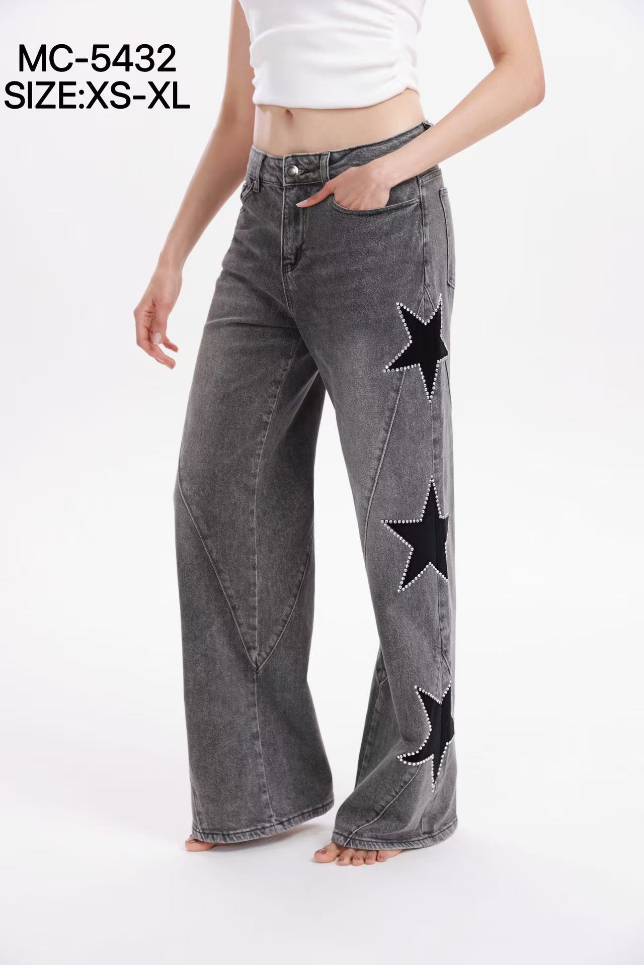 Wide Studded Jeans