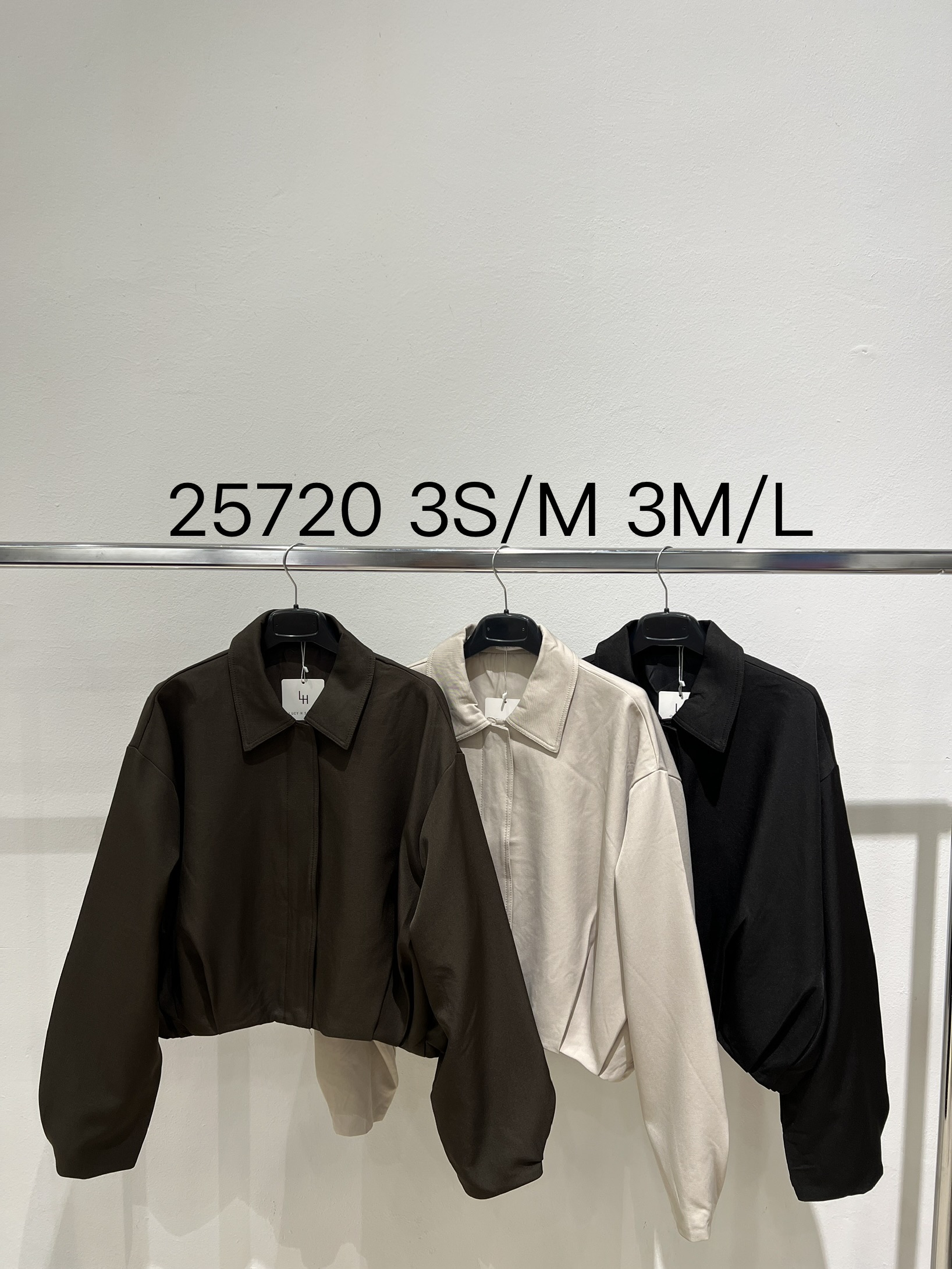 Oversize Cropped Jacket with Shirt Collar