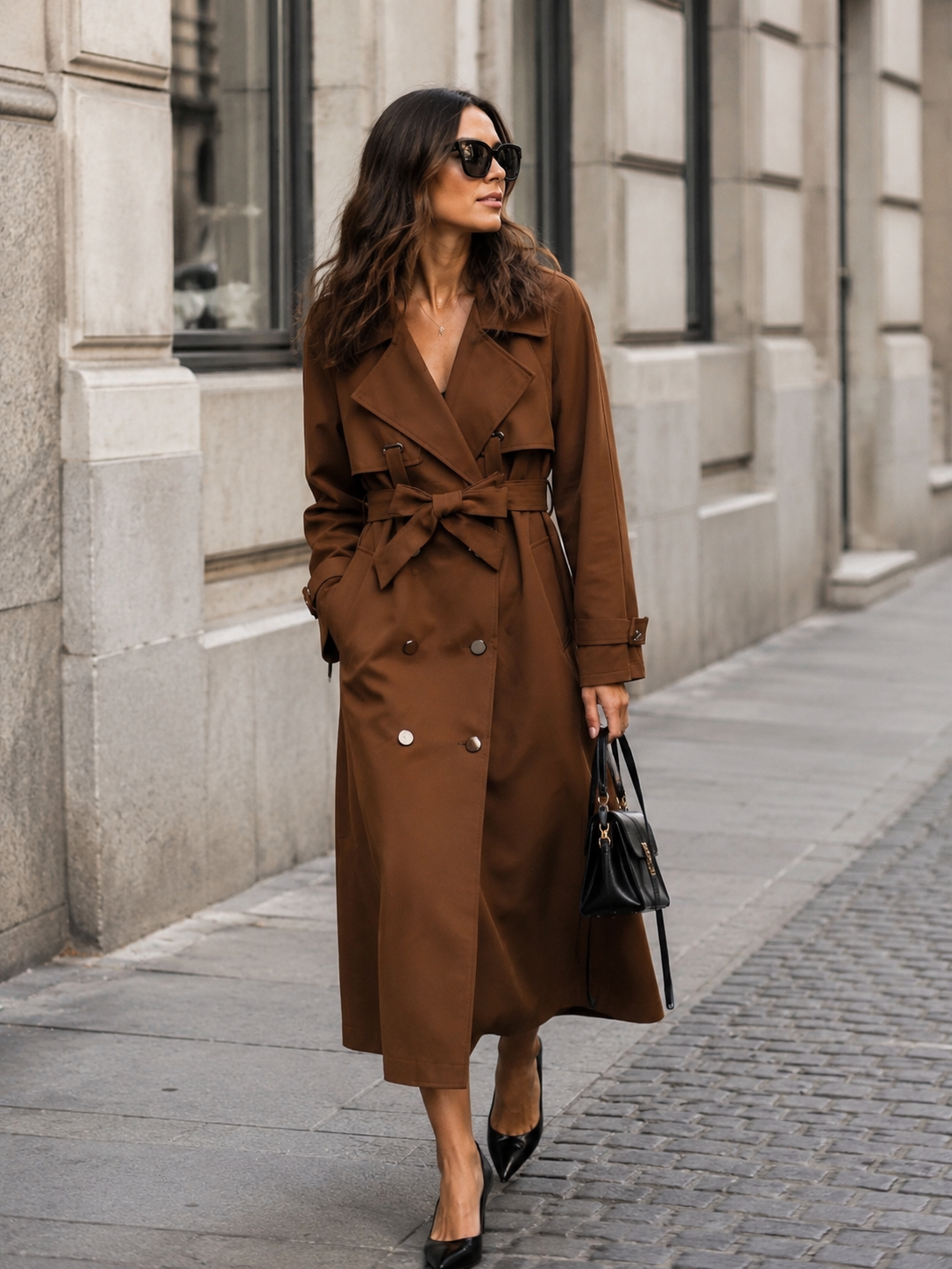 Tailored Midi Coat with Belt