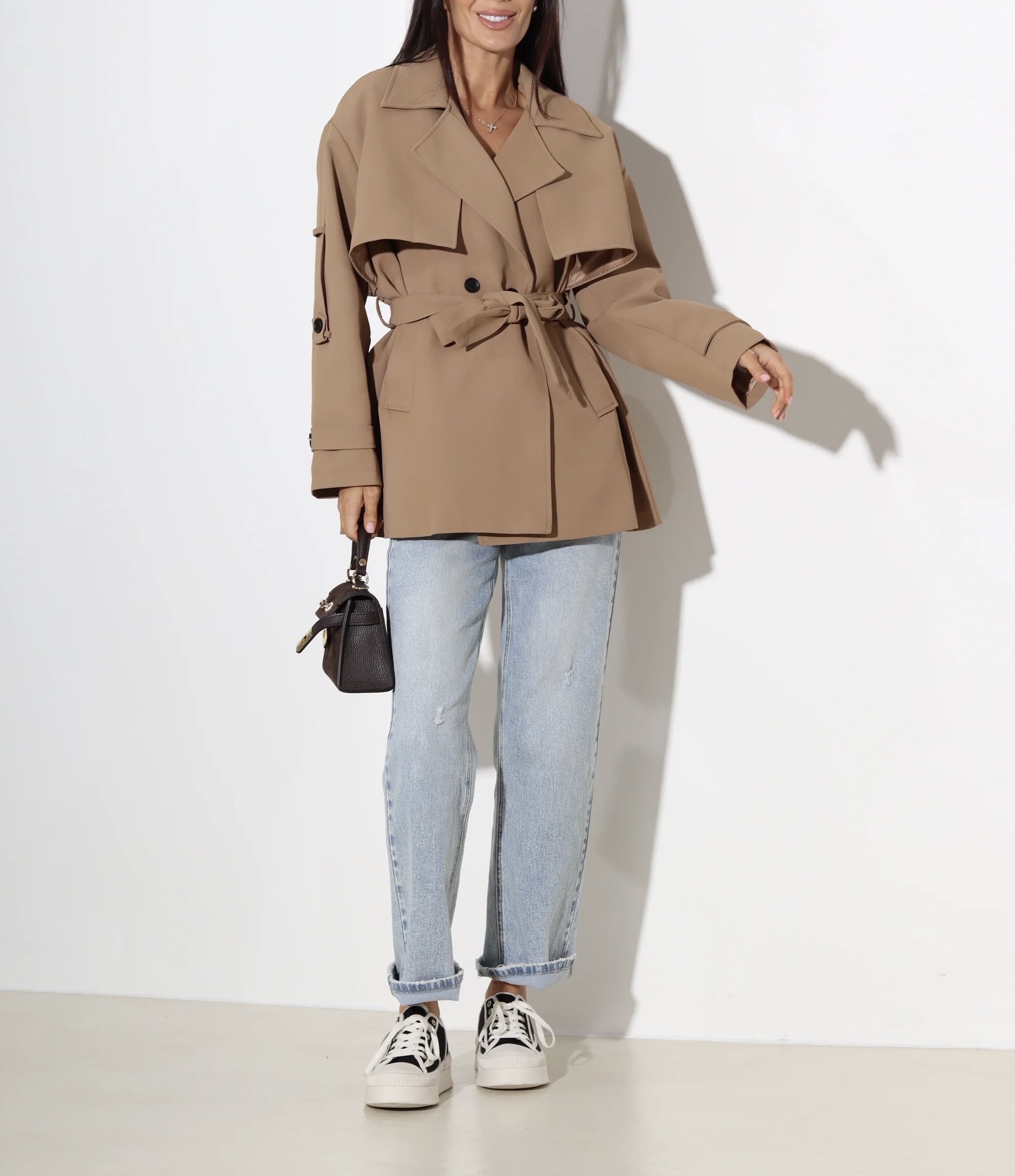 Oversize Midi Coat with Belt