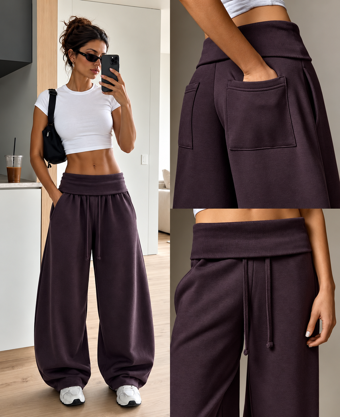 Wide-Leg Drawstring Trousers