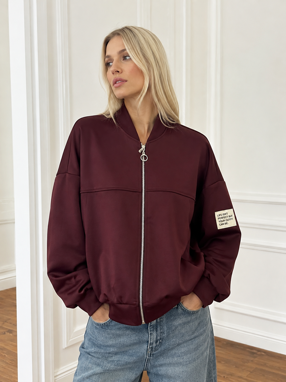 Oversize Sweatshirt with Funnel Neck