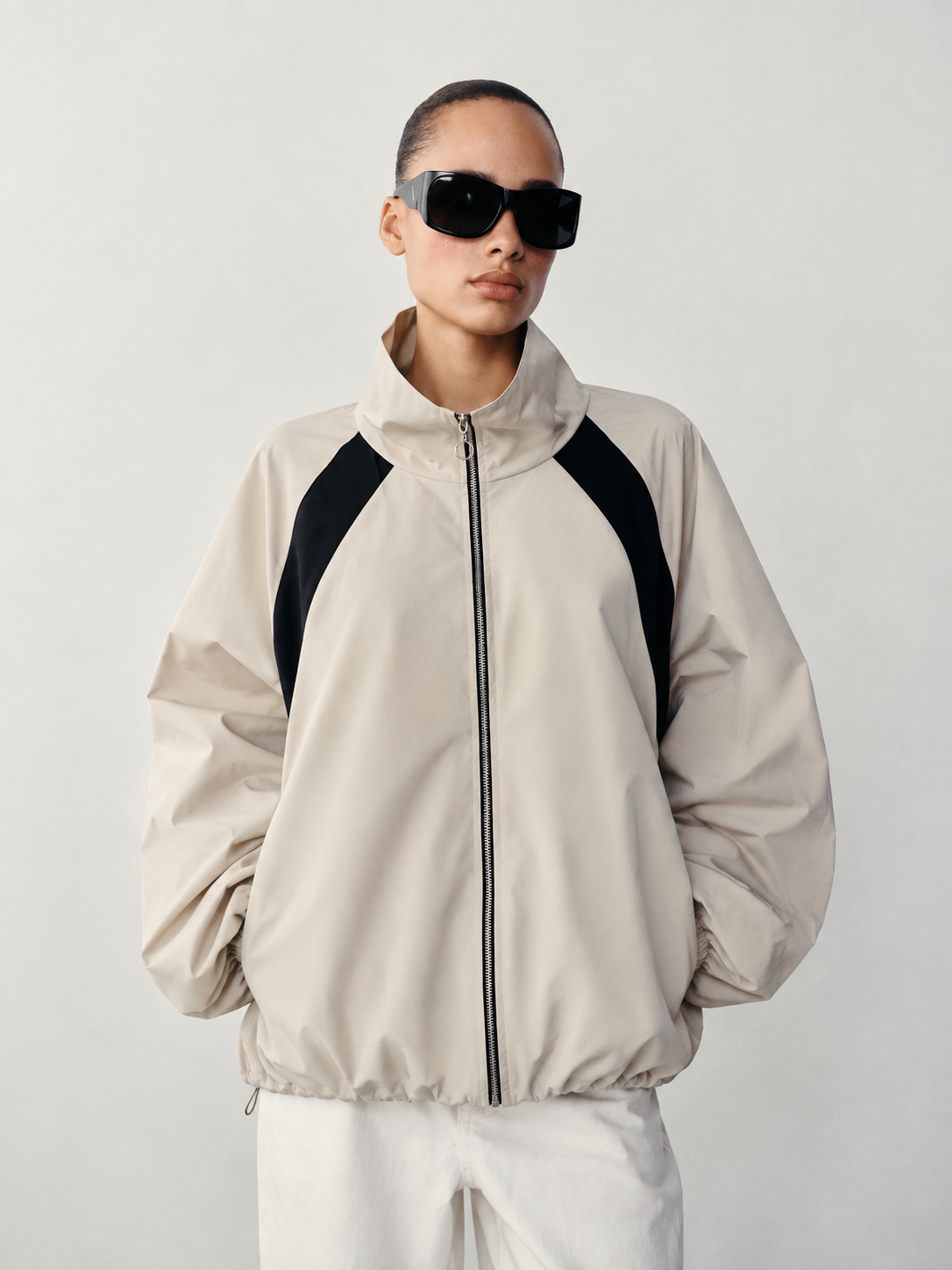 Oversize Jacket with Stand Collar