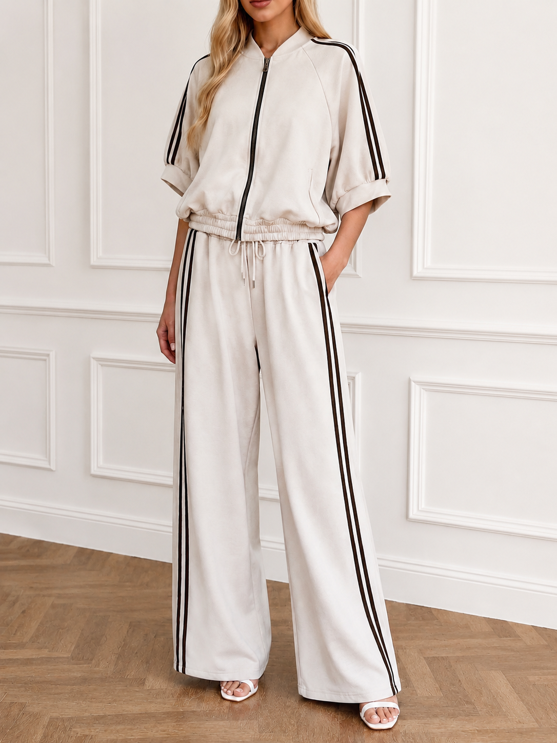 Relaxed Tracksuit with Mock Neck