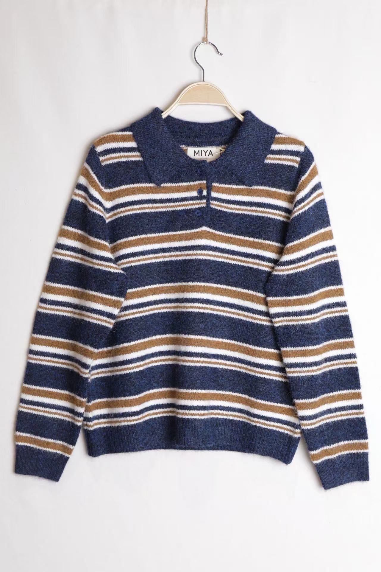 Striped Polo Sweater
