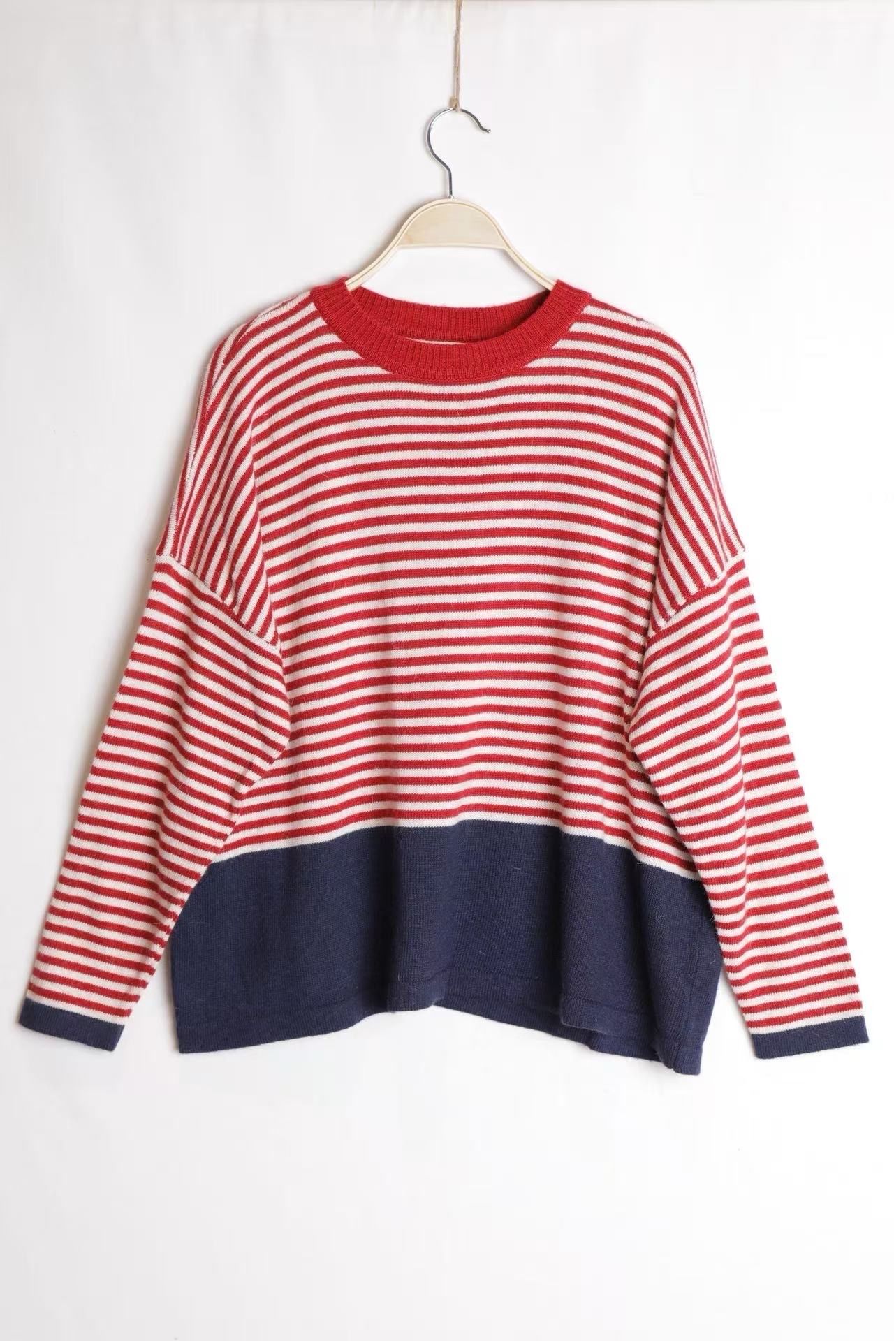 Oversized Color‑Block Sweater