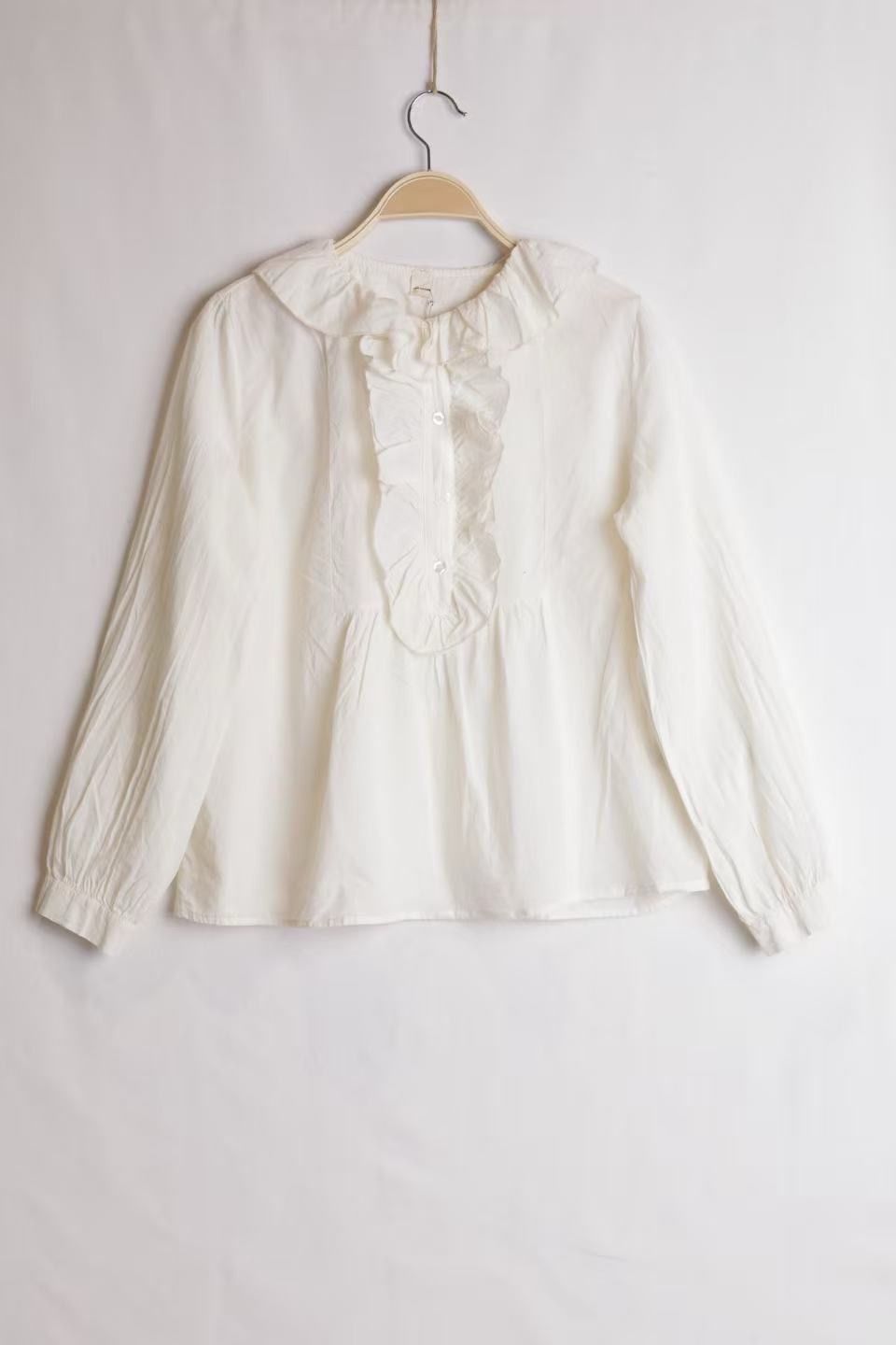 A-line Blouse with Ruffle Jabot