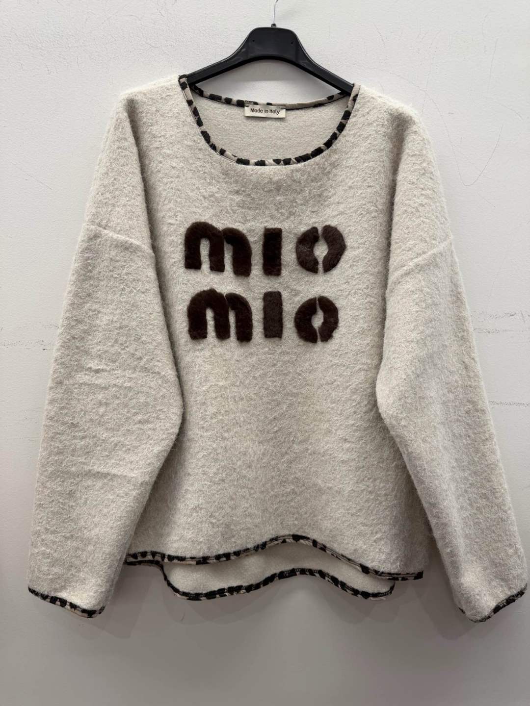 Oversized Relaxed Sweater with Slogan