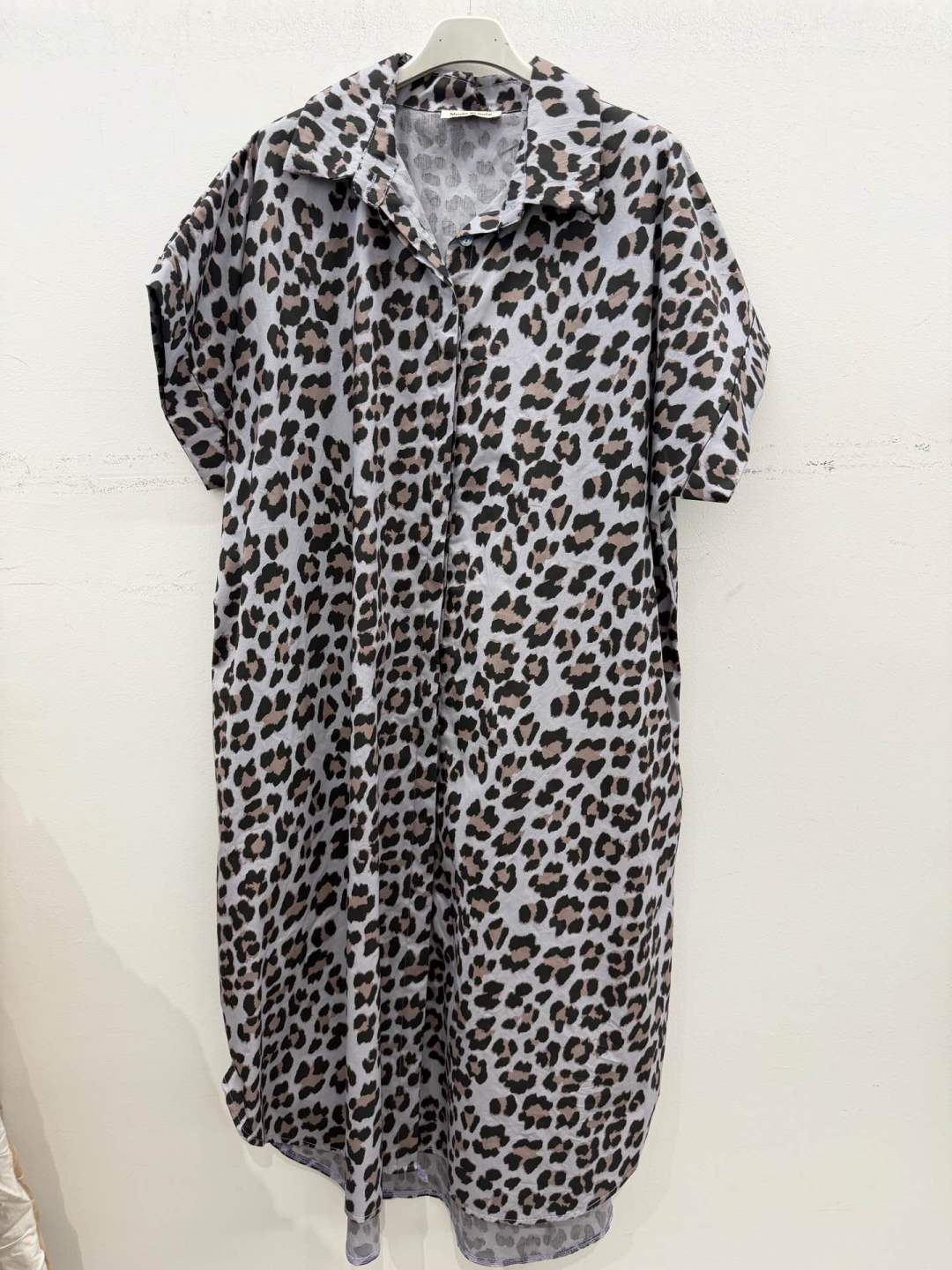 Midi Shirt Dress in Leopard Print