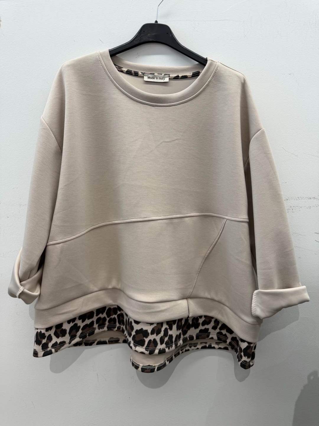 Oversized Sweatshirt with Asymmetric Hem