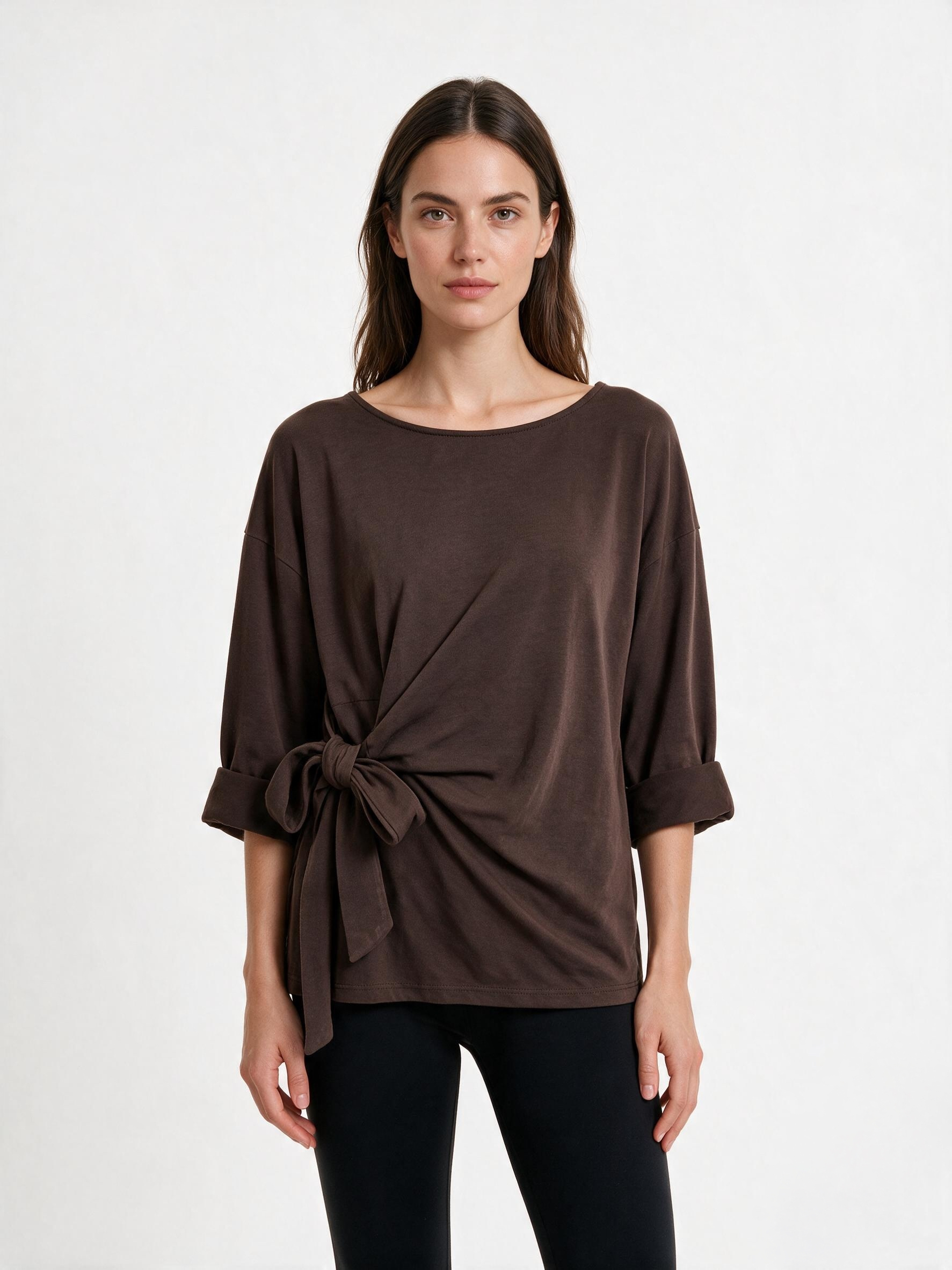 Tied-Waist Bow Blouse — Tailored Fit