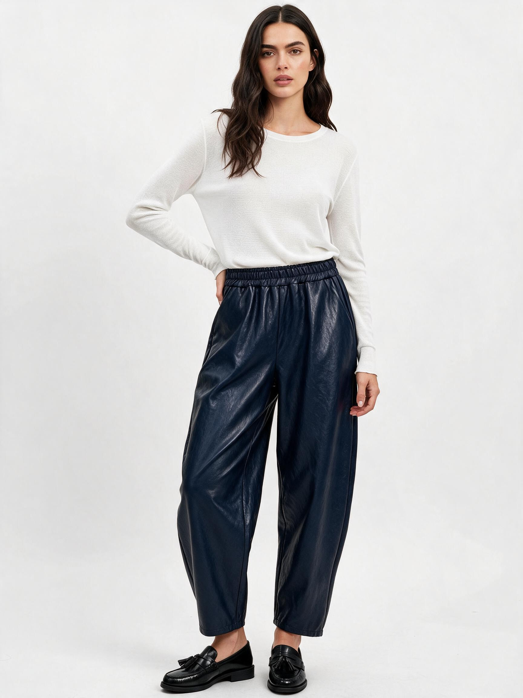 Eco-Leather Jogger Trousers