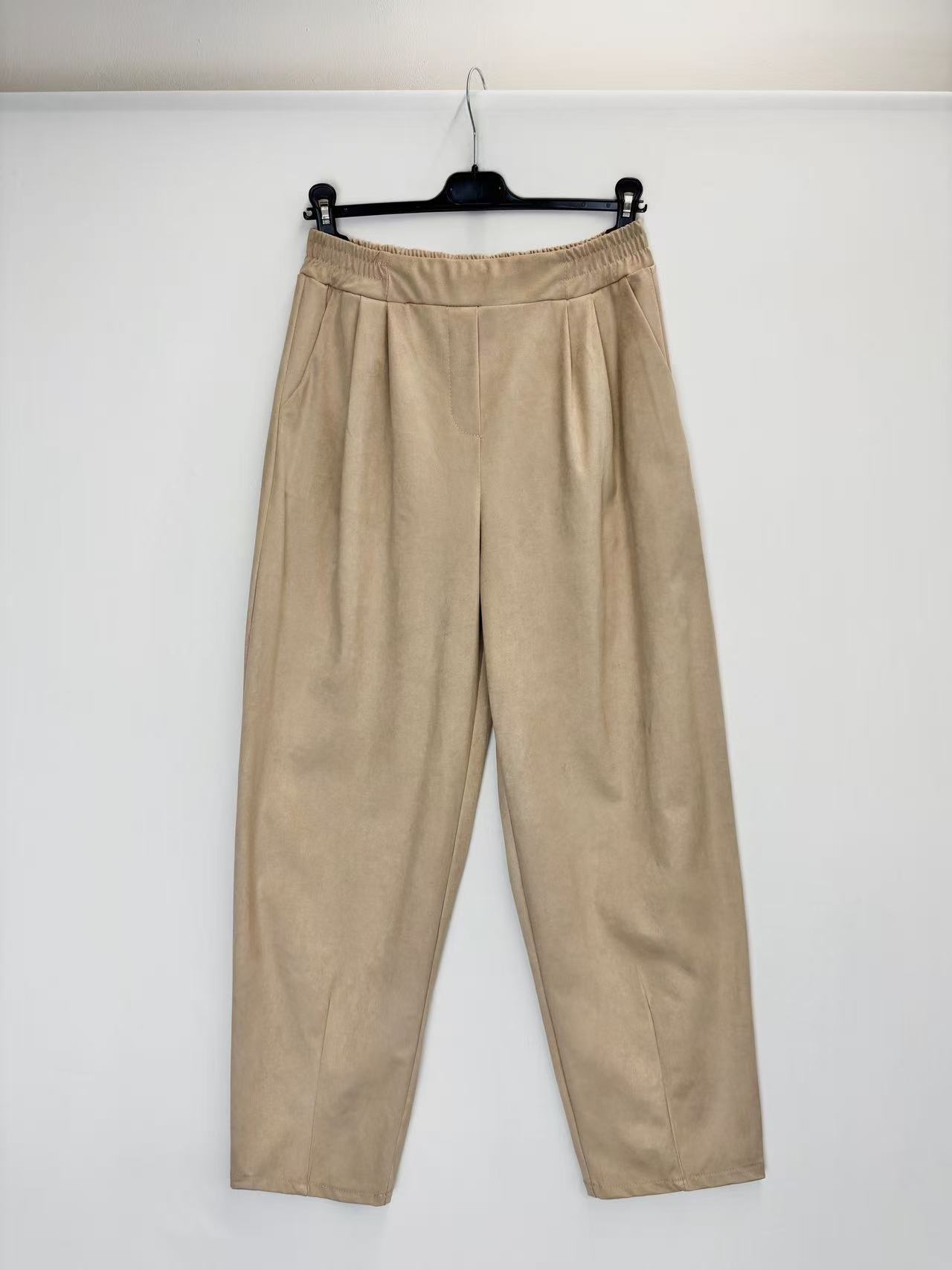 Straight Pleated Ankle Trousers