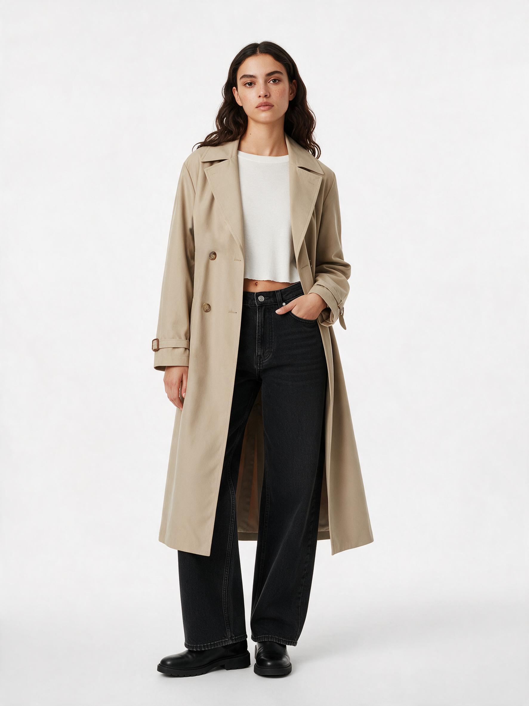 Tailored Midi Coat with Waist Belt