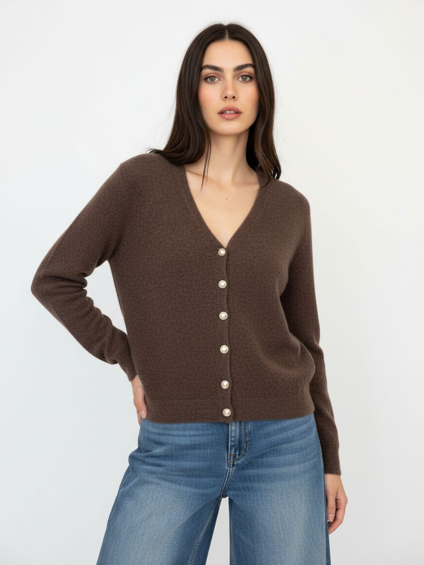 Cardigan with Decorative Buttons