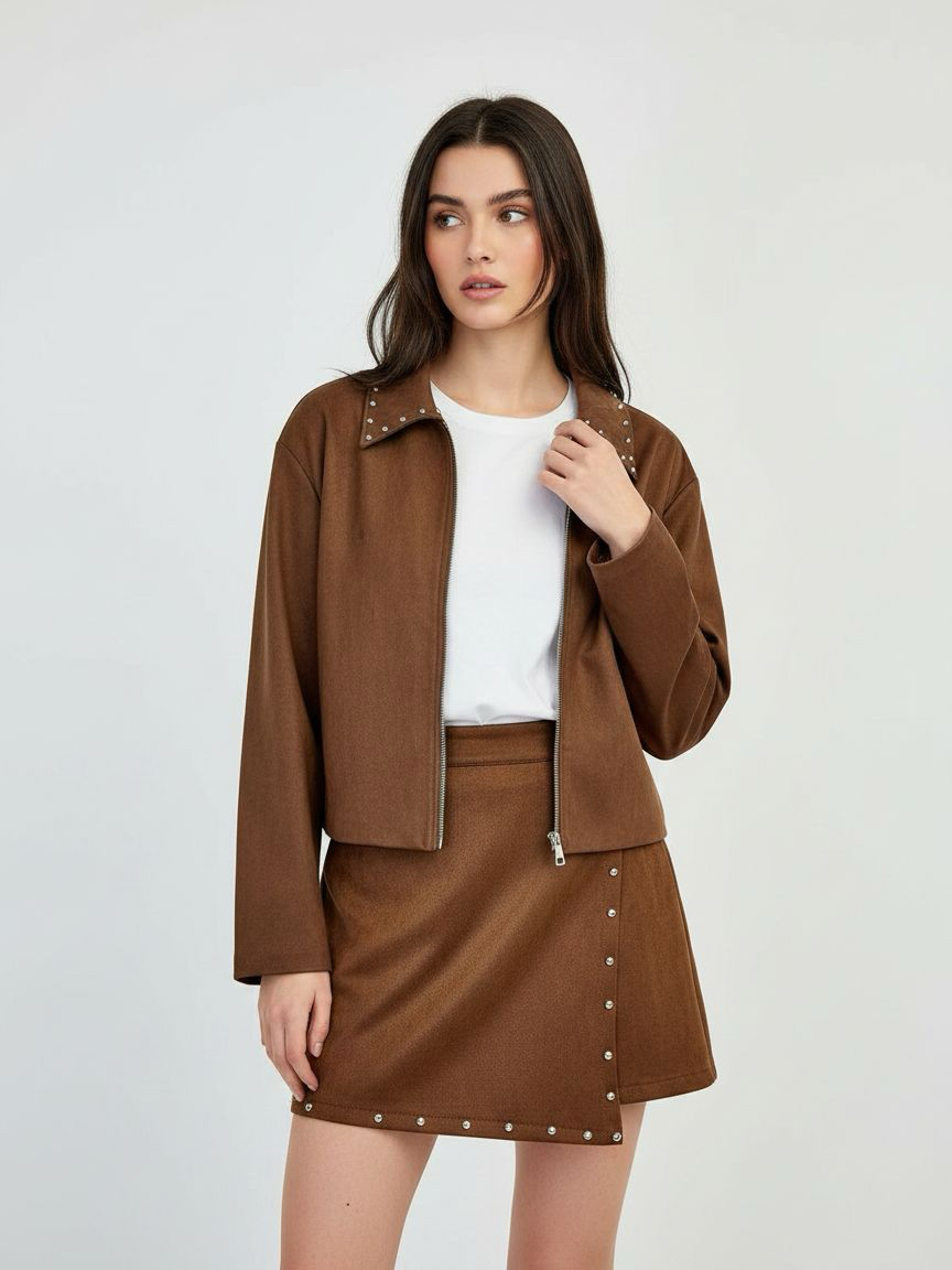 Cropped Collar Jacket