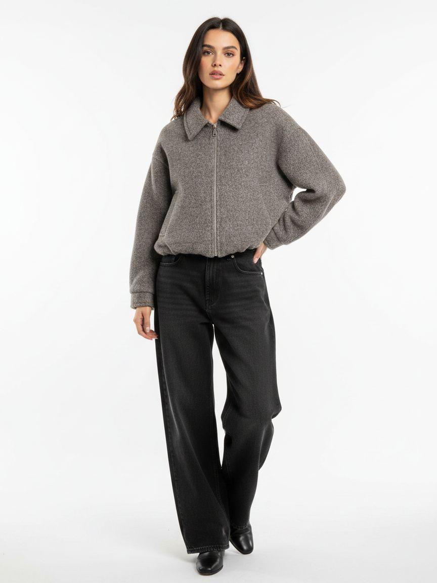 Bomber Jacket with Collar