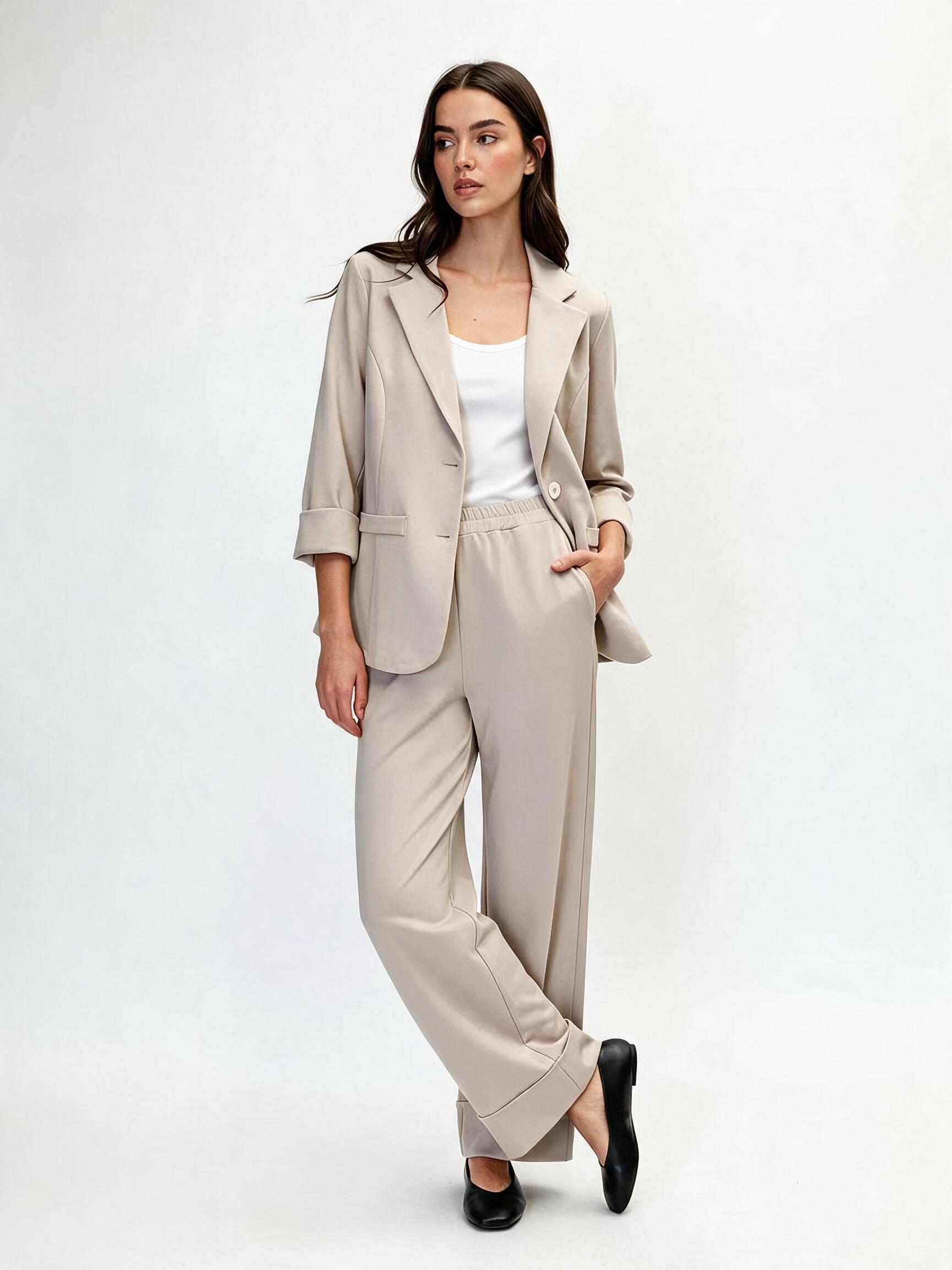 Blazer & Wide-Leg Trousers Set
