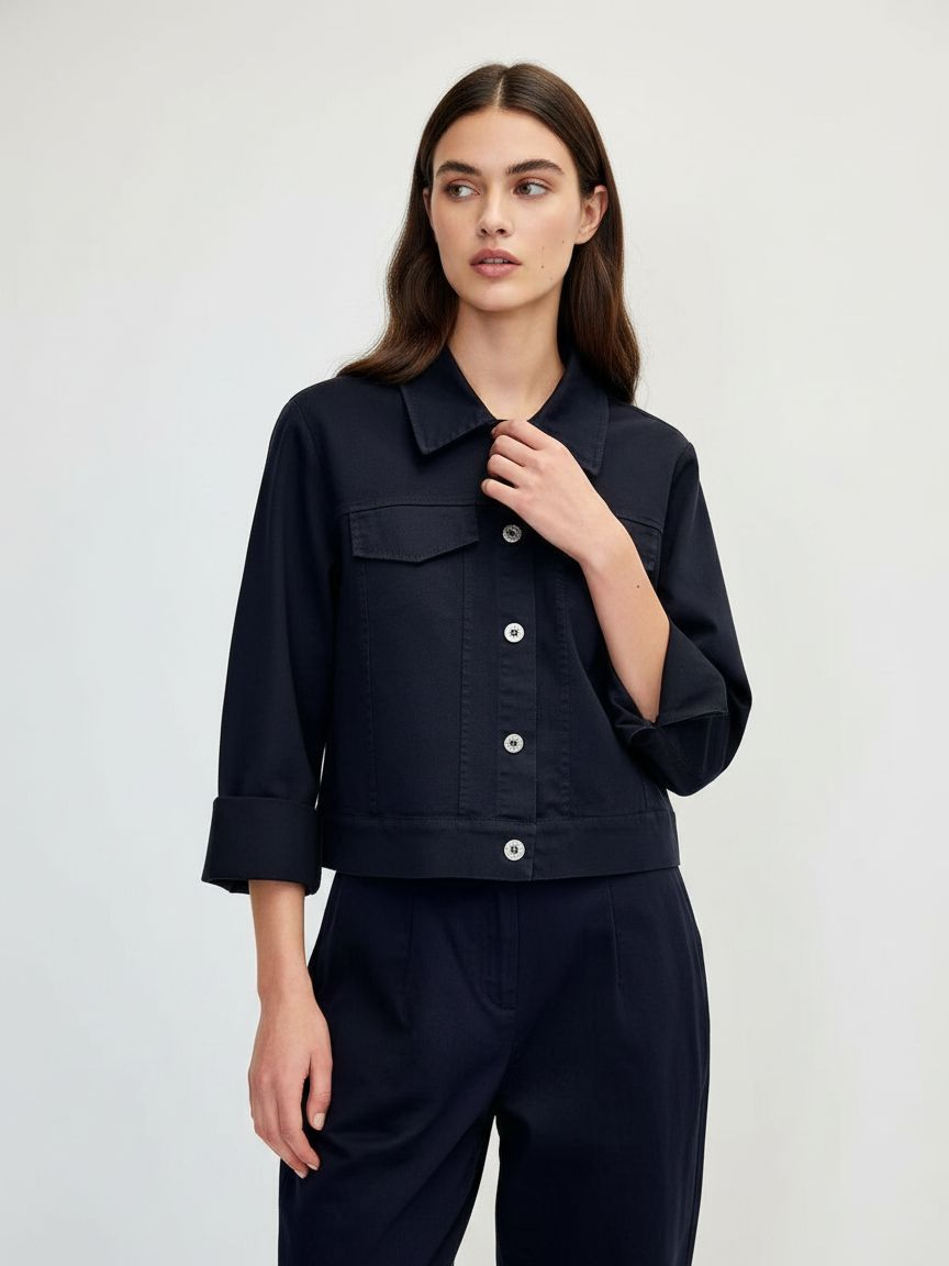 Cropped Shirt Jacket 3/4