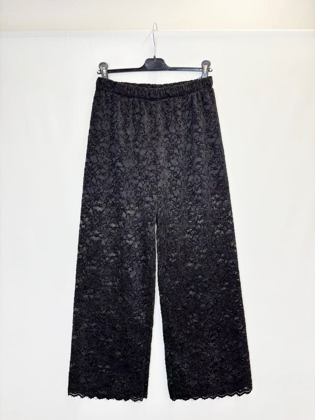 Wide-Leg Lace Trousers