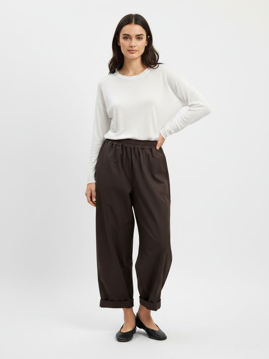 Relaxed 7/8 Trousers with Pockets