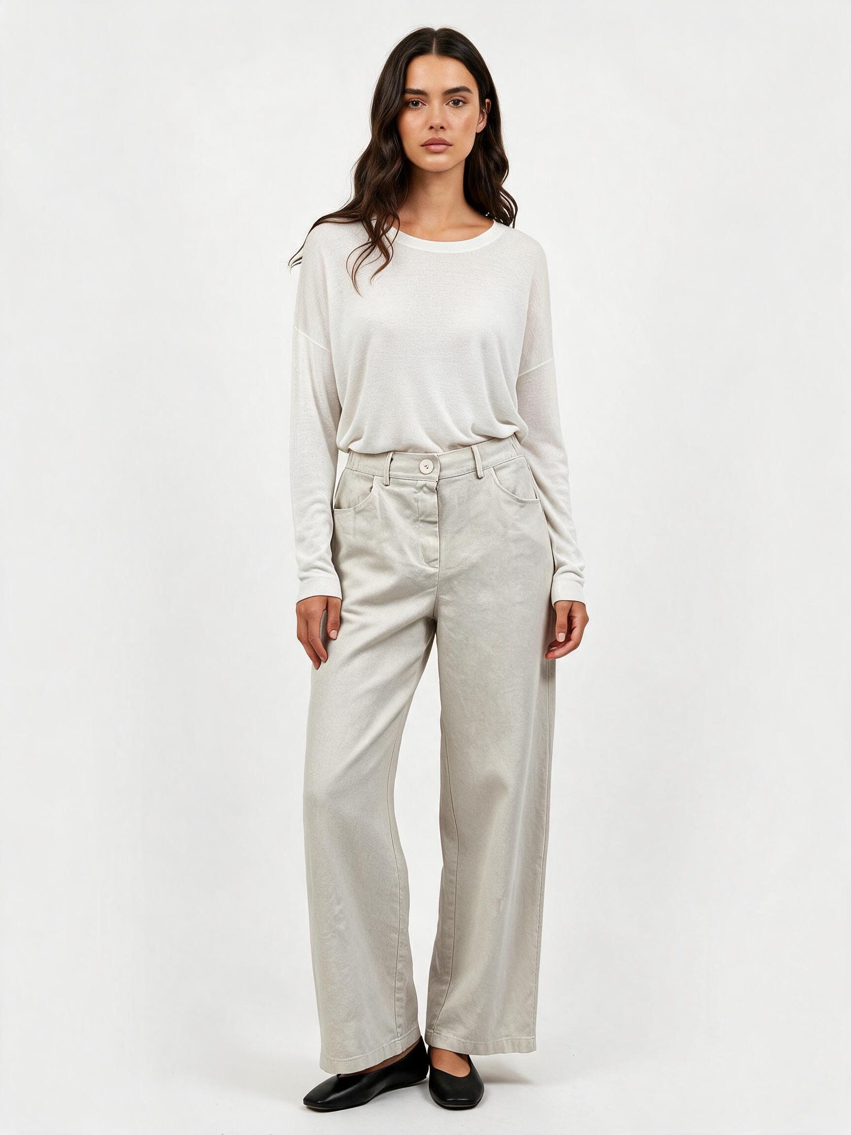 Wide-Leg Elastic-Waist Trousers