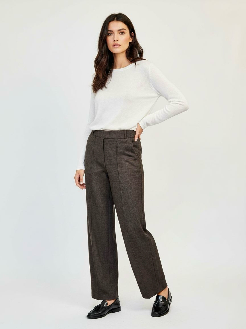 Straight High‑Waist Trousers