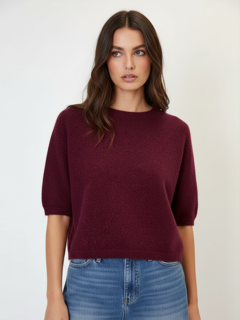 Fuzzy Puff-Sleeve Sweater