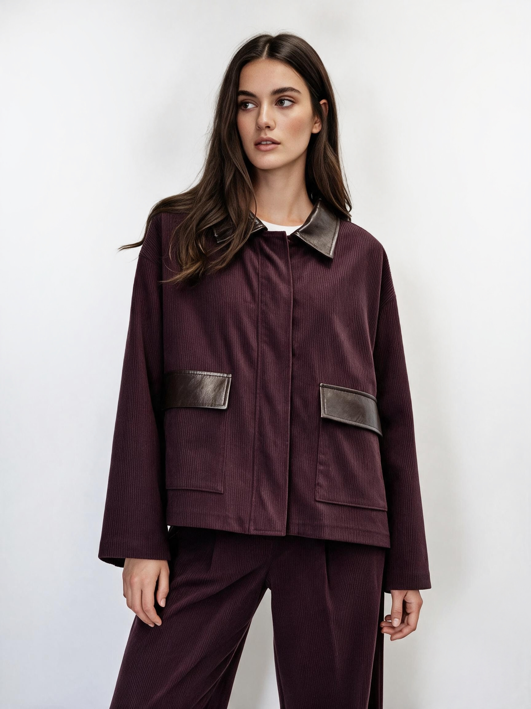 Relaxed Shirt-Collar Jacket
