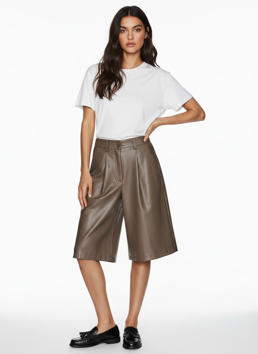 High-Waist Bermuda Shorts