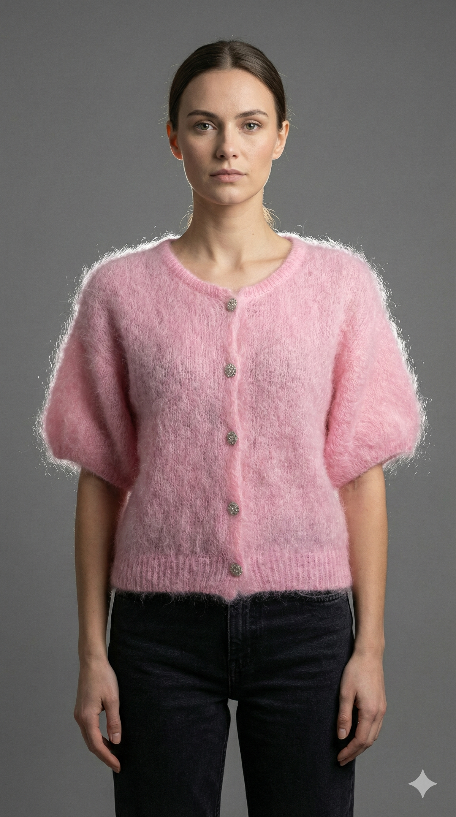 Fuzzy Button-Up Cardigan