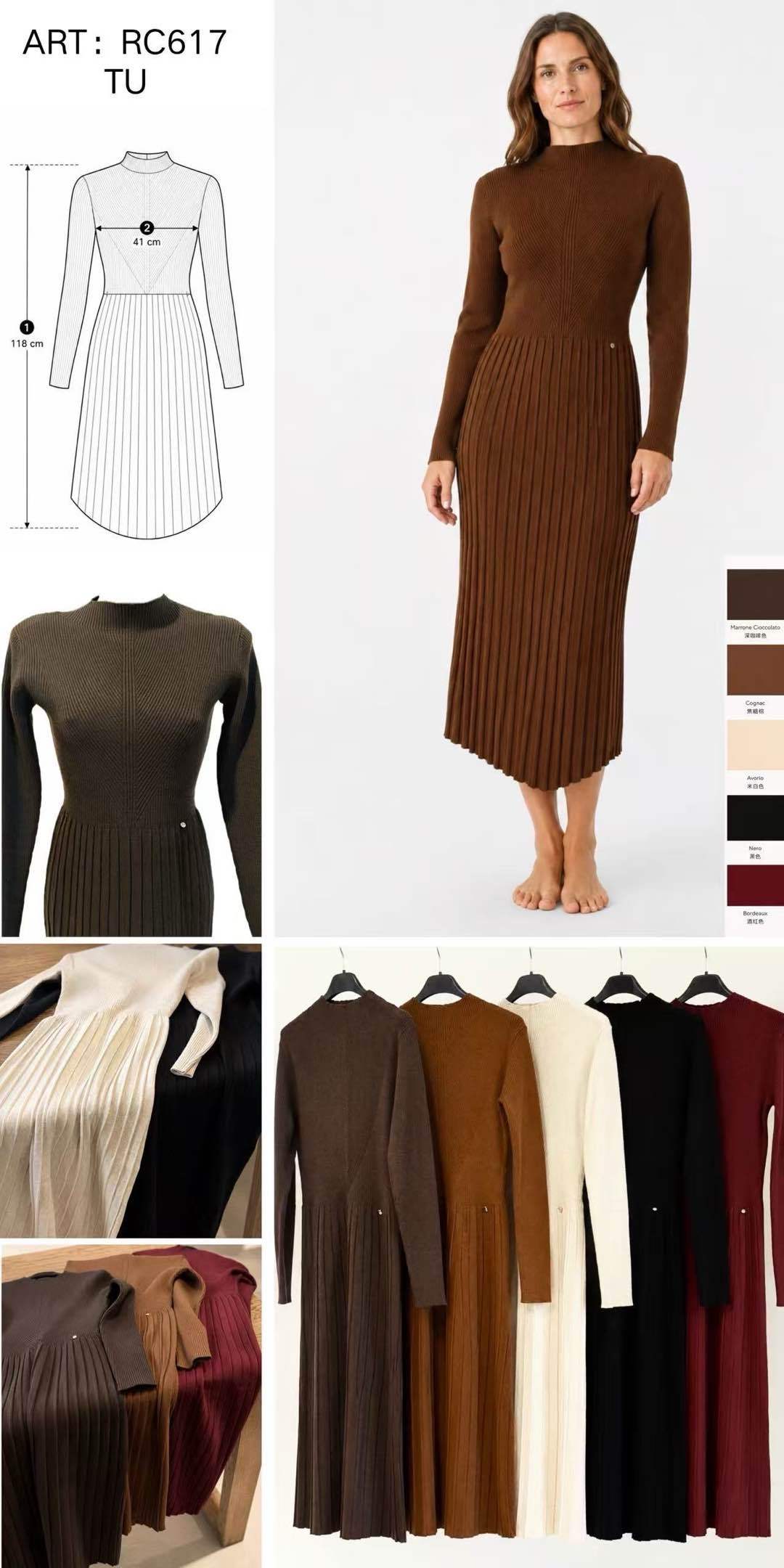 Fitted Pleated Midi Dress