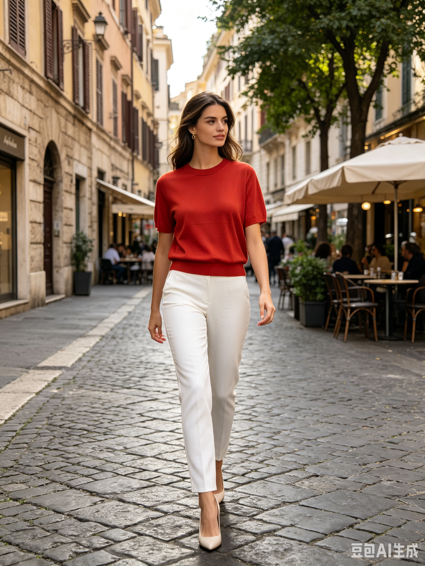 Short Sleeve Round-Neck Sweater