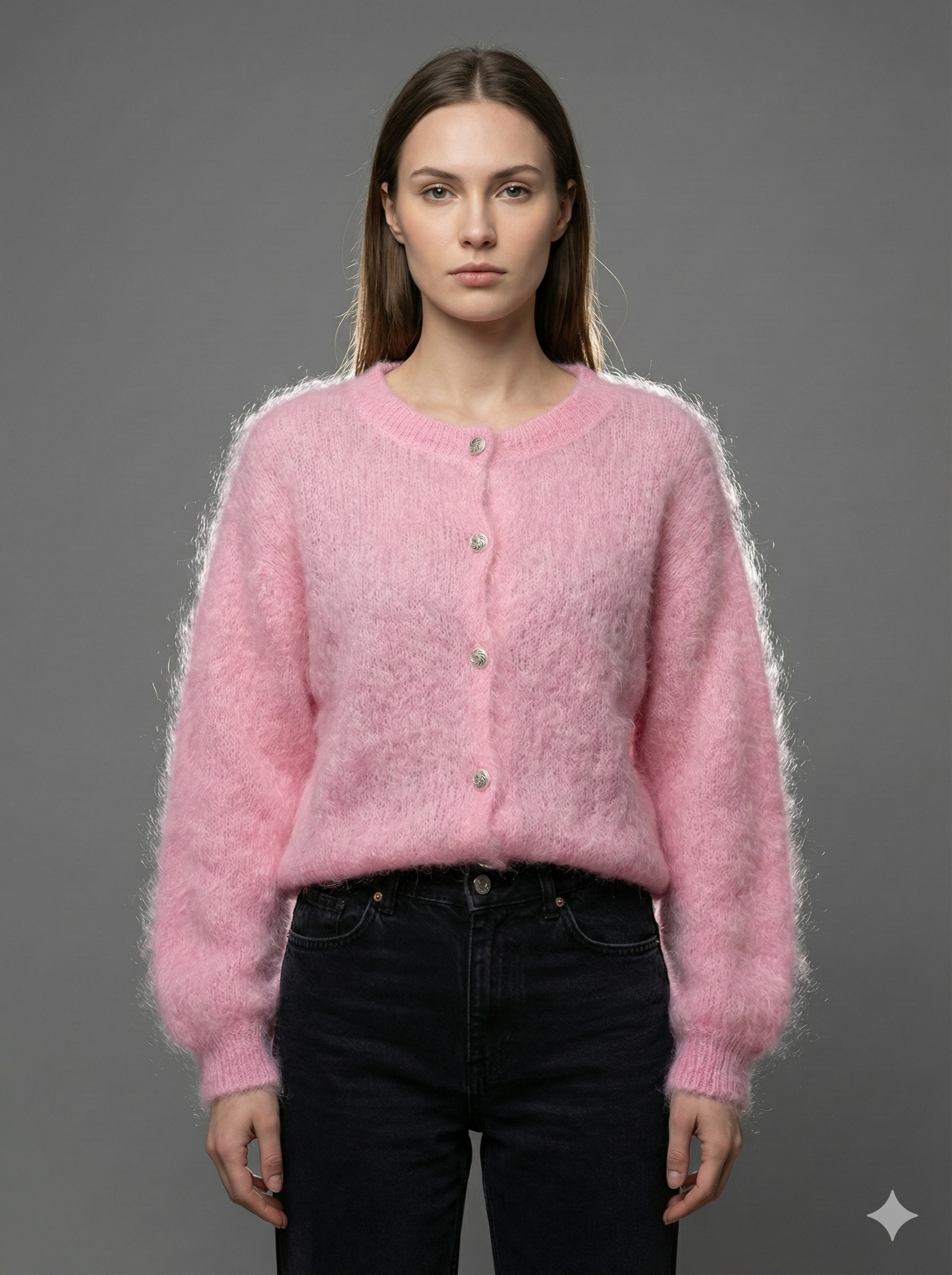 Fuzzy Button-Up Cardigan