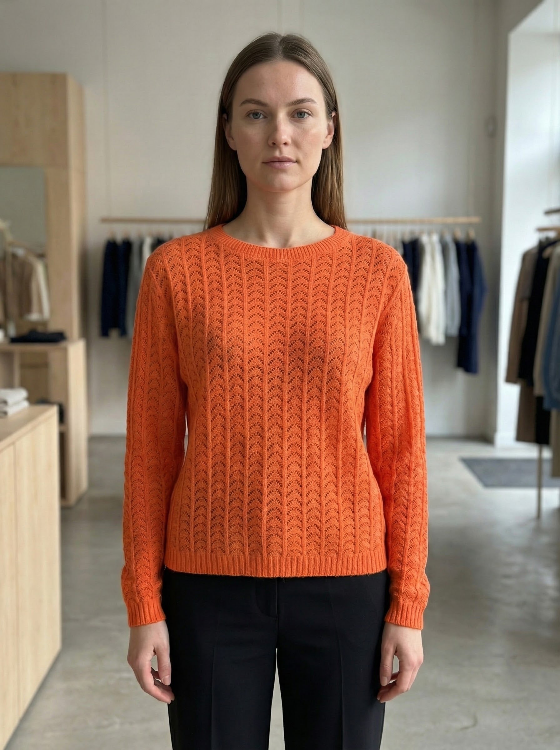 Ribbed Sweater with Crew Neck