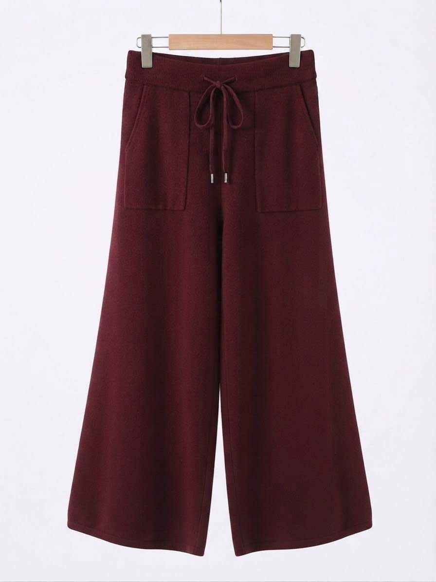 Wide-Leg Drawstring Trousers