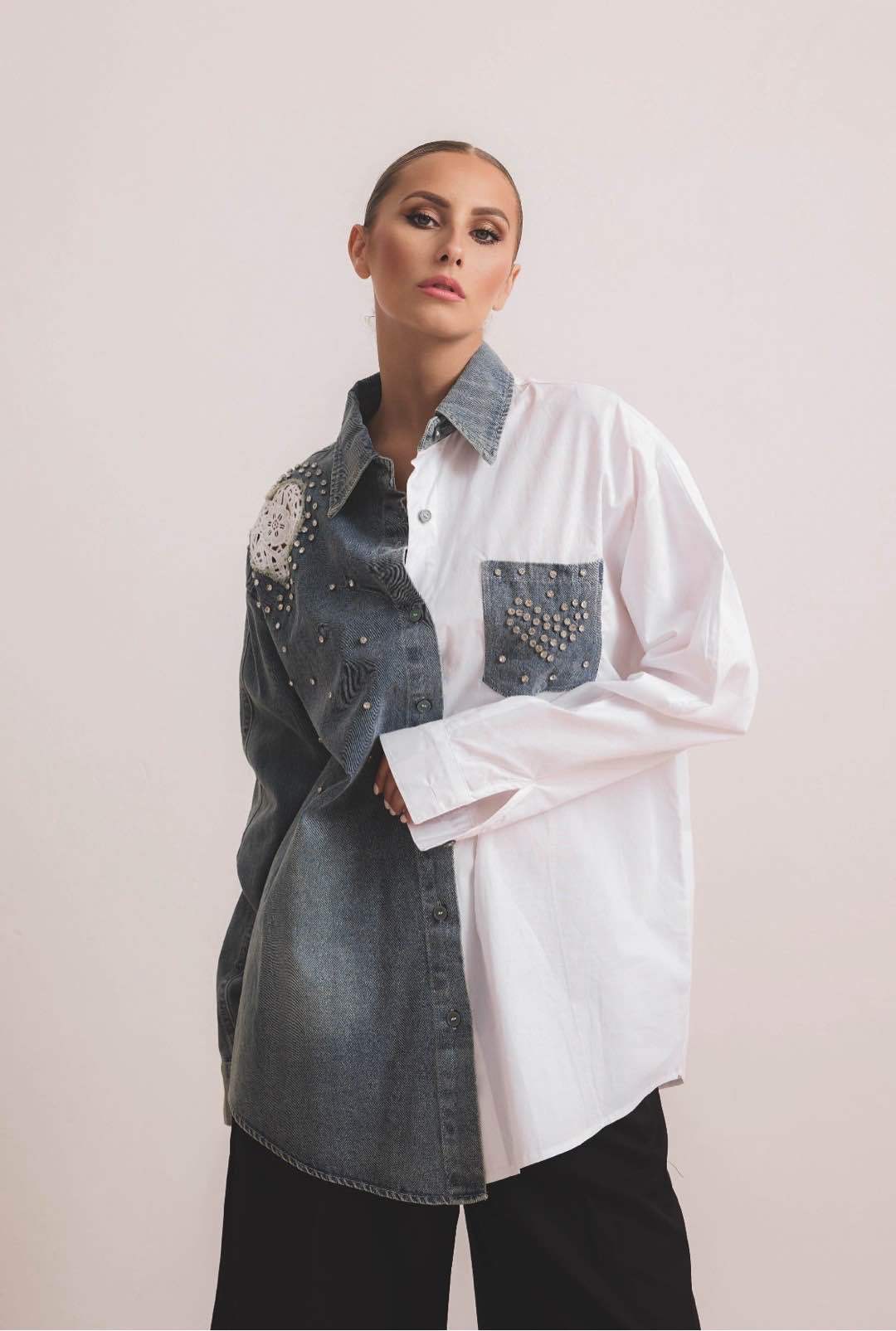 Oversized Shirt with Embroidery