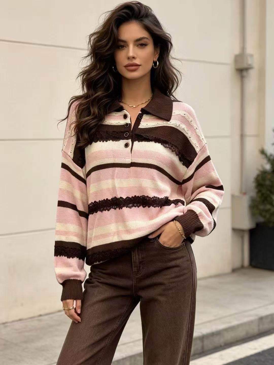 Striped Polo Sweater
