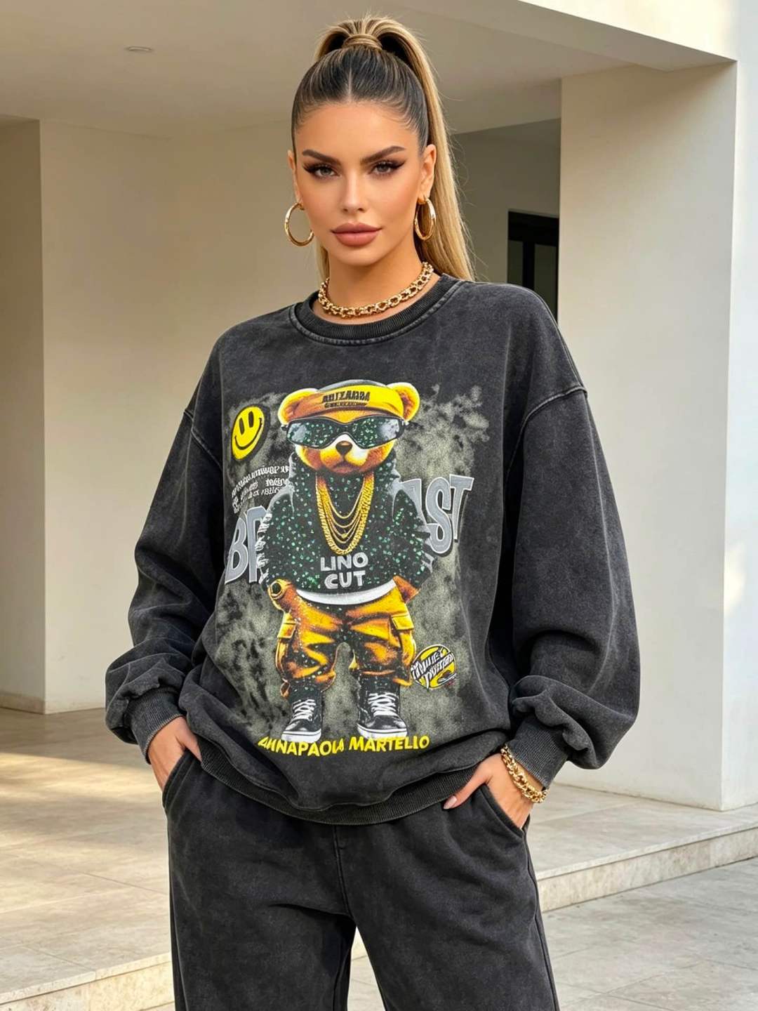 Oversized Printed Sweatshirt